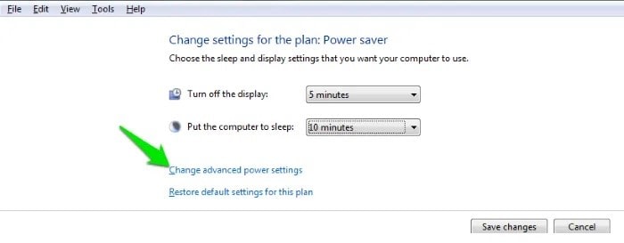 بخش‌های مختلف Power Saver
