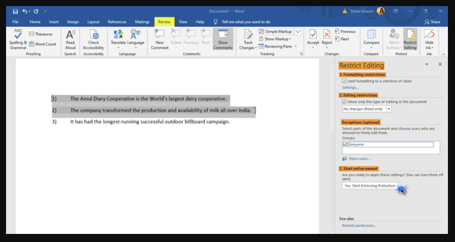 بررسی کامل قابلیت Restrict Editing در ورد