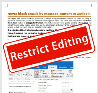 آشنایی با قابلیت ویژه Restrict Editing