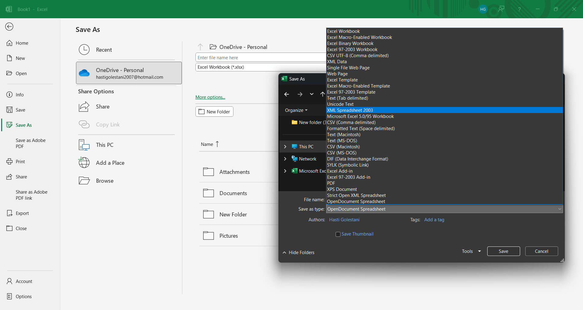 چگونه پسوند فایل اکسل را مشخص کنیم؟