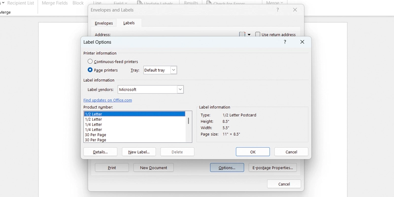 قالب و نوع لیبل