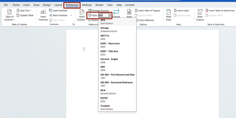 آموزش رفرنسدهی در Word