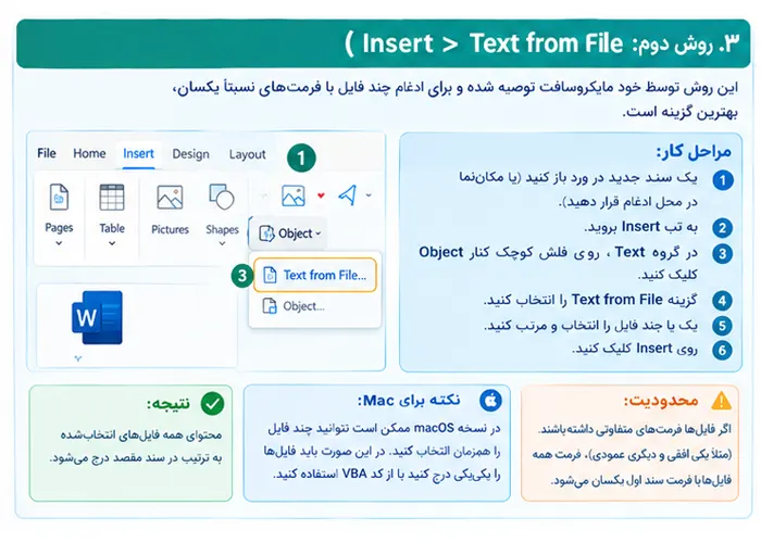 آموزش ادغام چند فایل ورد در یک سند