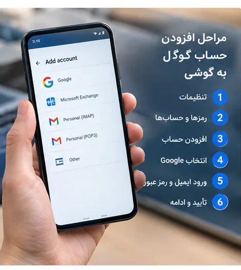 افزودن حساب گوگل به گوشی (گام‌به‌گام)